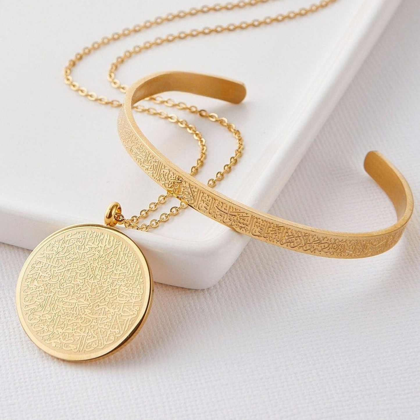 Parure Bracelet & medaillon Ayat al Kursi