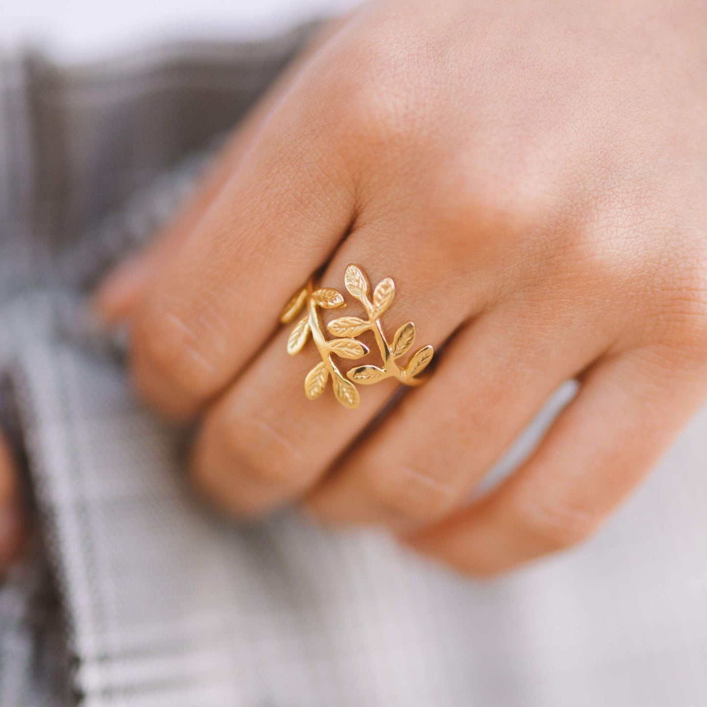 Bague feuilles d'olivier