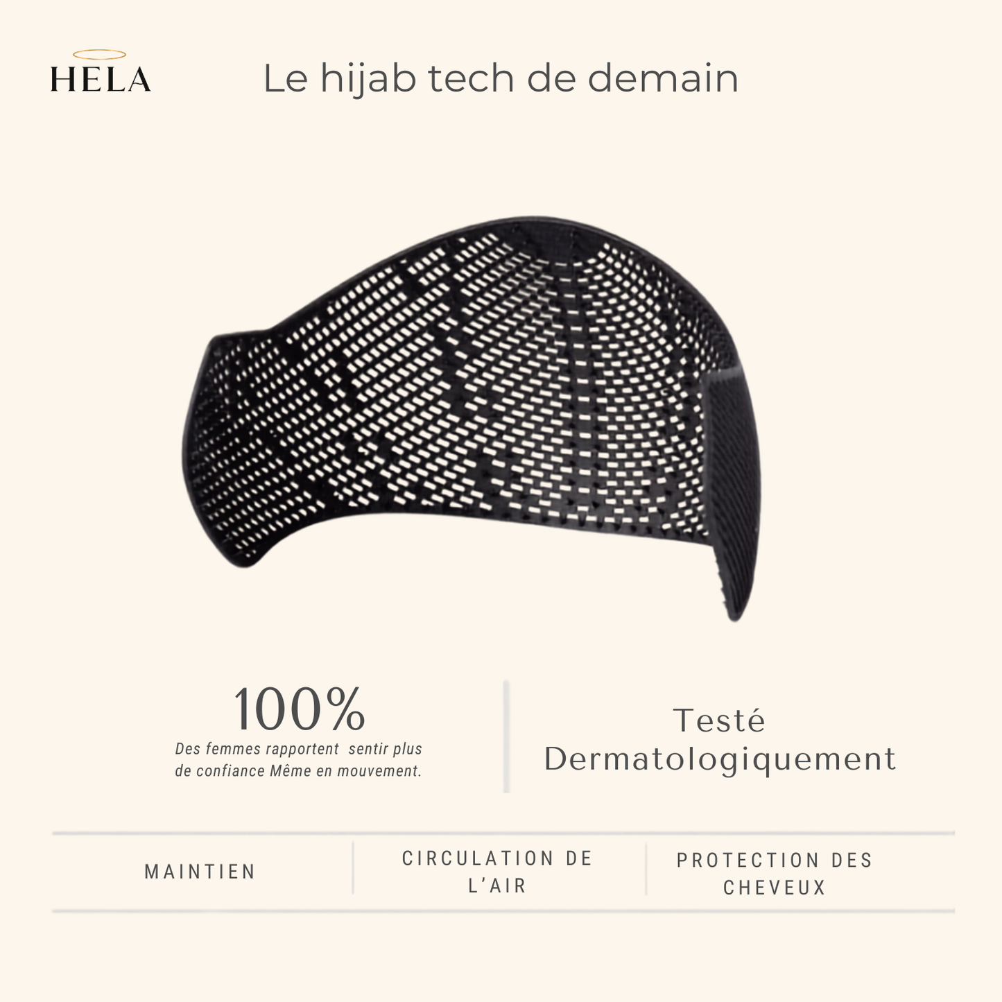 Sous hijab antidérapant et respirant Hela