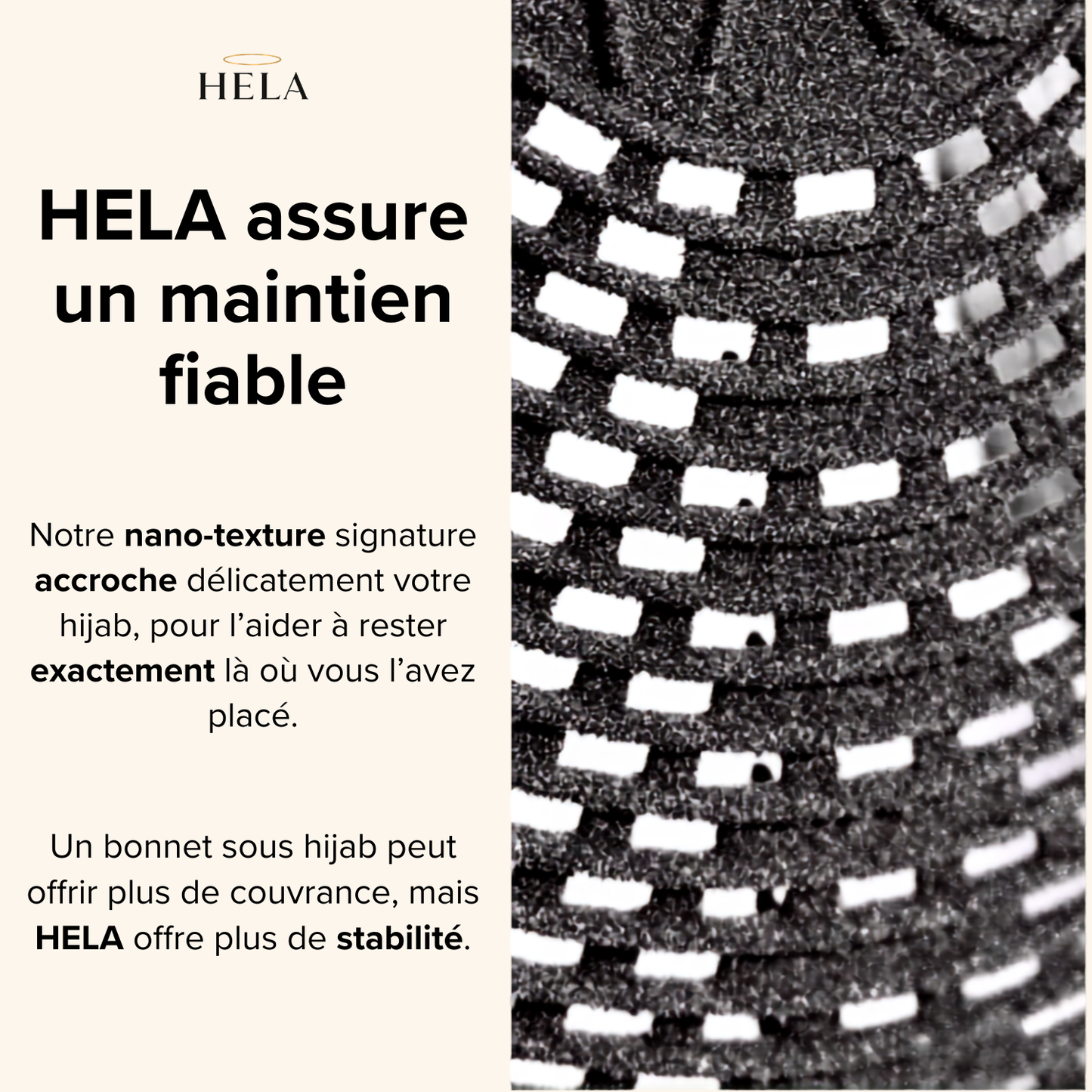 Sous hijab antidérapant et respirant Hela