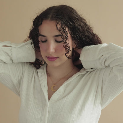 Collier croissant "Avec la difficulté vient la facilité"